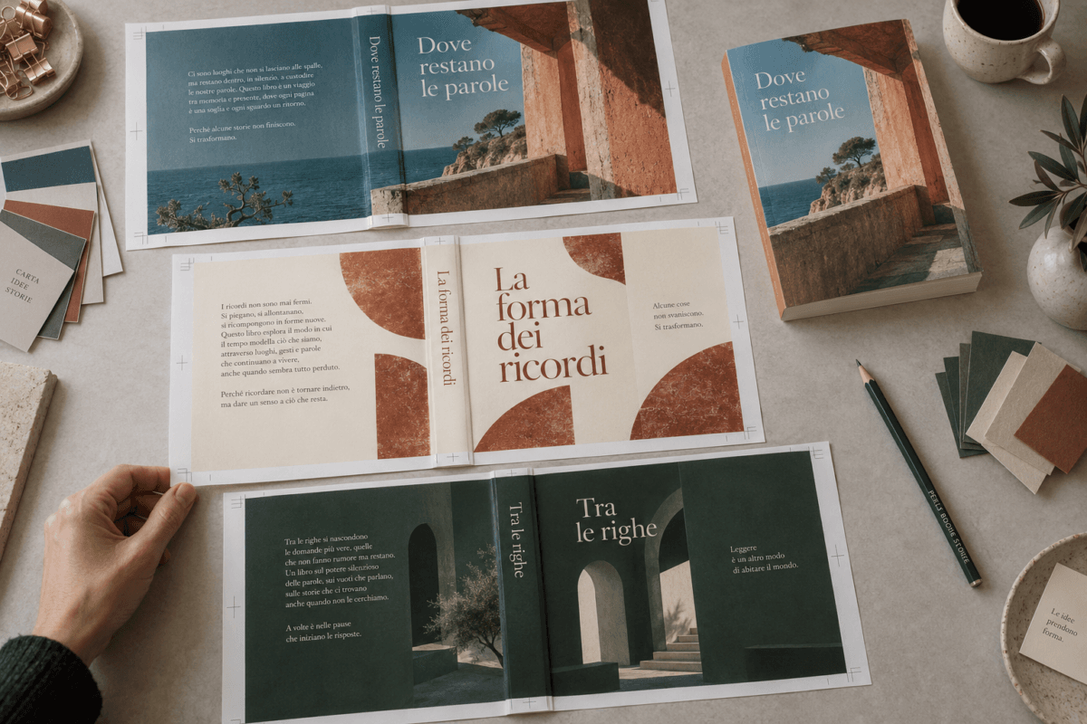 Immagine illustrativa: progetti grafici e prove di copertina